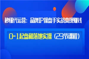 秒懂代运营：品牌IP操盘手实战赚钱，0-1起盘和落地实操（23节课程）价值199