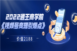 2022通王商学院《视频号变现引爆点》 价值2188