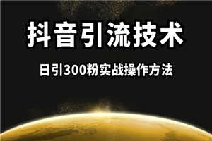 抖音引流课程:日引300粉实战操作方法