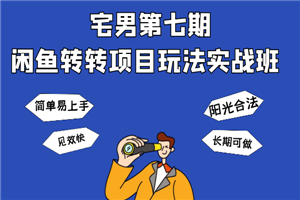 宅男《闲鱼转转项目玩法实战班 》线上第七期