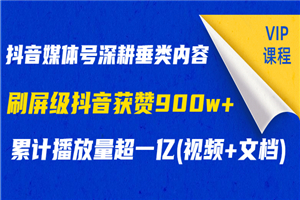 抖音高级垂直号的做法，播放量超1亿玩法