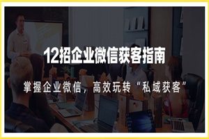 12招企业微信获客指南:链接11亿微信用户,提前把握企业新机遇