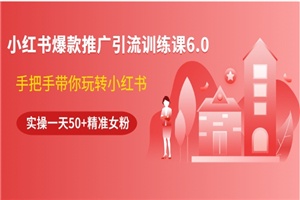 小红书爆款推广引流训练课6.0，手把手带你玩转小红书，实操一天50+精准女粉