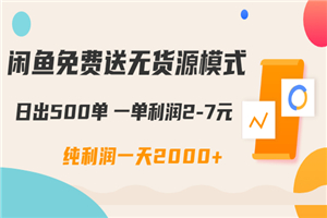 【闲鱼项目】闲鱼免费送无货源模式是如何日出500单的？一单利润2-7元纯利润一天2000+
