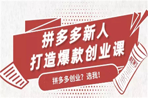 拼多多新人打造爆款创业课:快速引流持续出单,适用于所有新人
