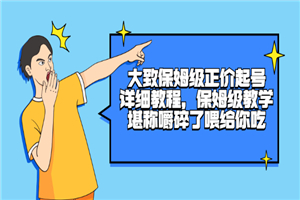 大致保姆级正价起号详细教程，保姆级教学，堪称嚼碎了喂给你吃
