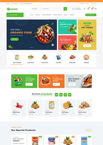 生鲜美食超市HTML5电商模板