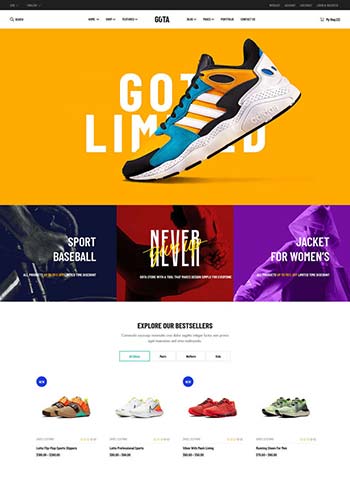 品牌运动鞋服商城HTML5模板